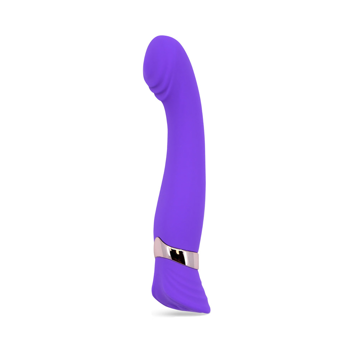 Violet Nu Sensuelle vibrator Geminii Xlr8 14 Func Double Motor Ultra shown in hand for scale