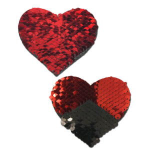 Sexy Nipple Covers  Sequin Hearts Red Black