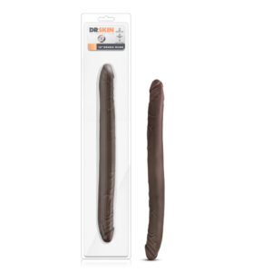 16 inch Dildo Blush Dark Brown Dr Skin Double