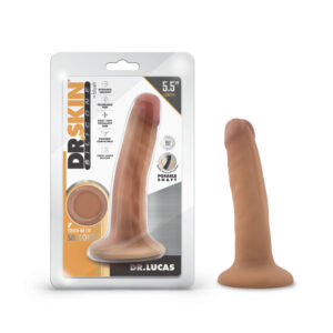 5.5 inch Dildo Blush Tan Light Brown Mocha Dr Skin Silicone Dr Lucas Posable