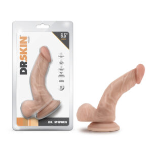 6.5 inch Dildo Blush Vanilla Ivory Beige Dr Skin Dr Stephen with Balls Beige
