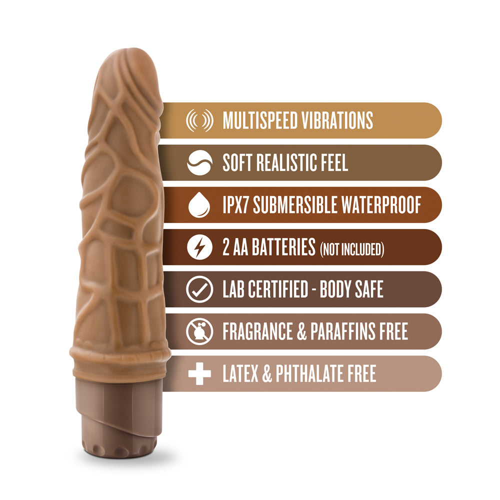 7.25 inch Dildo from Blush in Tan Light Brown Mocha pictured for anal pleasure for Her or Him