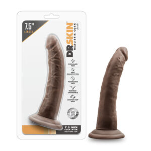 7.5 inch Dildo Blush Dark Brown Dr Skin Realistic