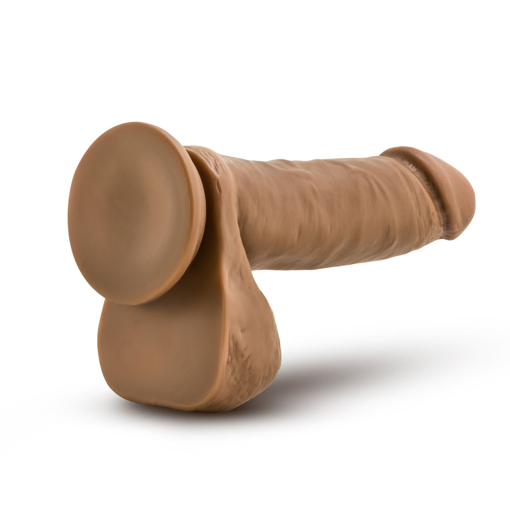 8 inch Dildo by Blush in Tan Light Brown Mocha shown for pegging Her or Him
