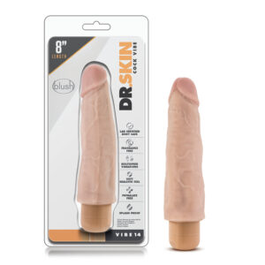 8 inch Dildo Blush Vanilla Ivory Beige Dr Skin Cock Vibe 14 Realistic Vibrating Beige