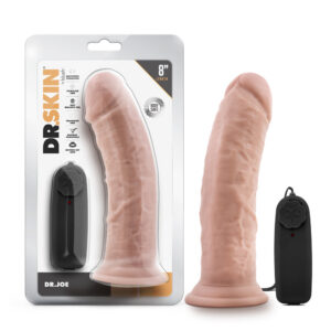 8 inch Dildo Blush Vanilla Ivory Beige Dr Skin Dr Joe Realistic Vibrating Beige