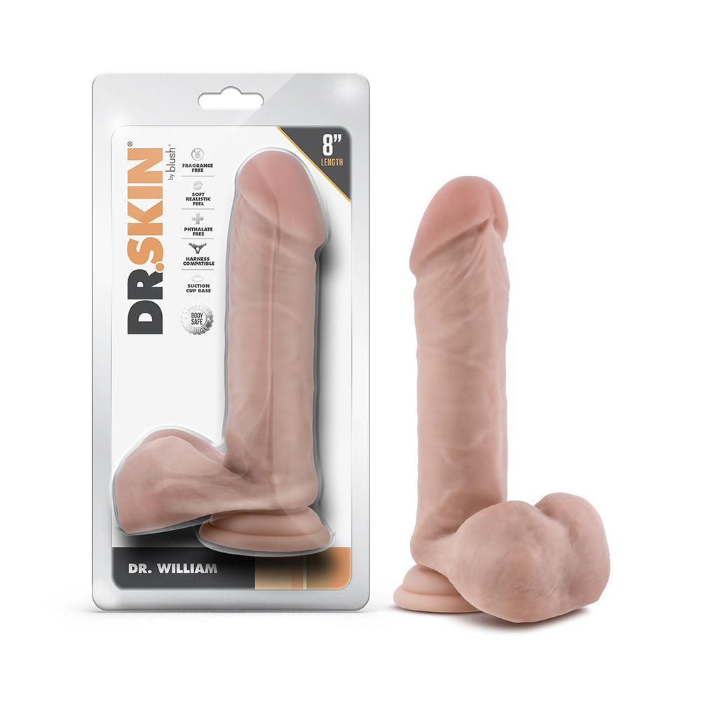 8 inch Dildo by Blush in Vanilla Ivory Beige shown for use by Her or Him
