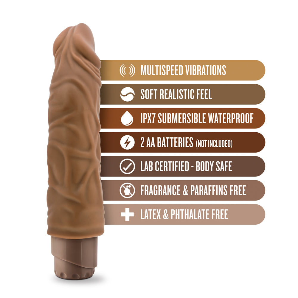 8.5 inch Dildo from Blush in Tan Light Brown Mocha pictured for anal pleasure for Her or Him