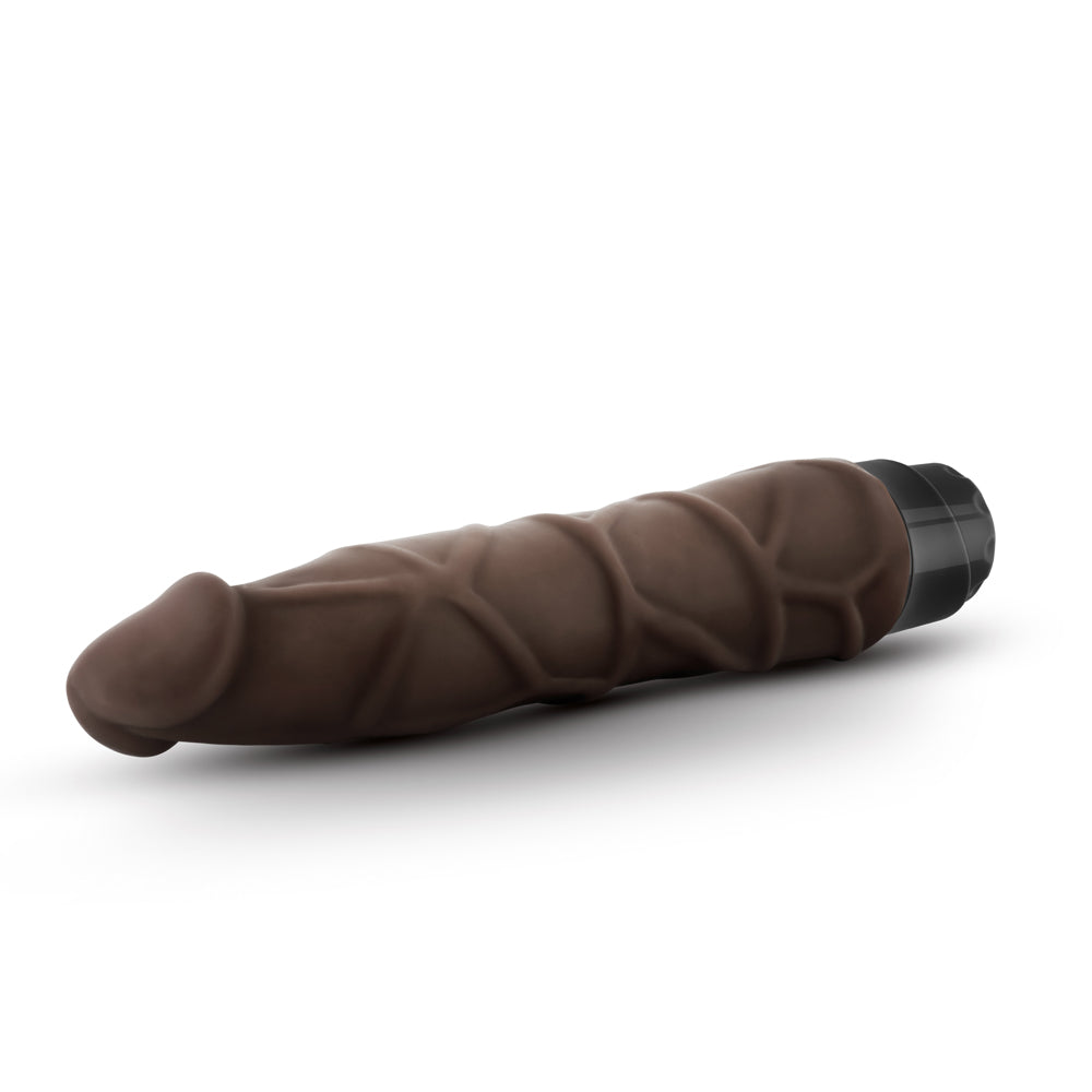 9 inch Dildo by Blush in Dark Brown shown for pegging Her or Him
