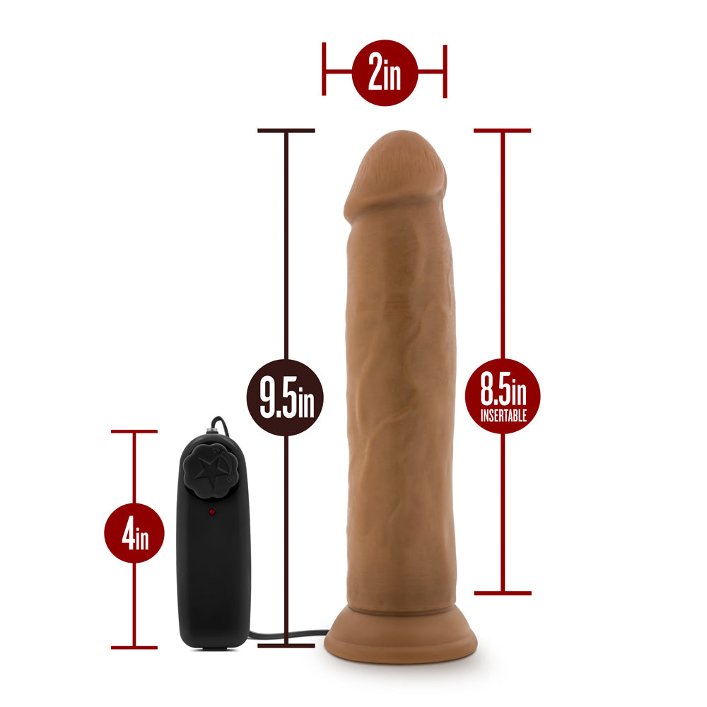 9.5 inch Dildo by Blush in Tan Light Brown Mocha shown for pegging Her or Him