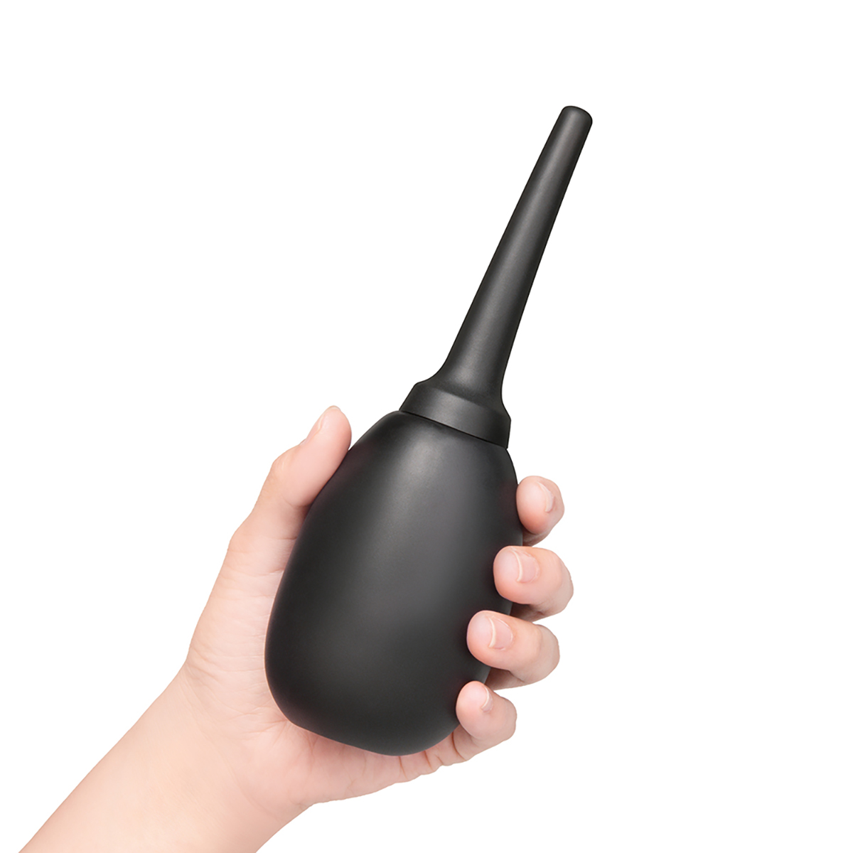B-Vibe Flexible Silicone Anal Douche Black intimate cleansers and personal cleansing care by B-Vibe.