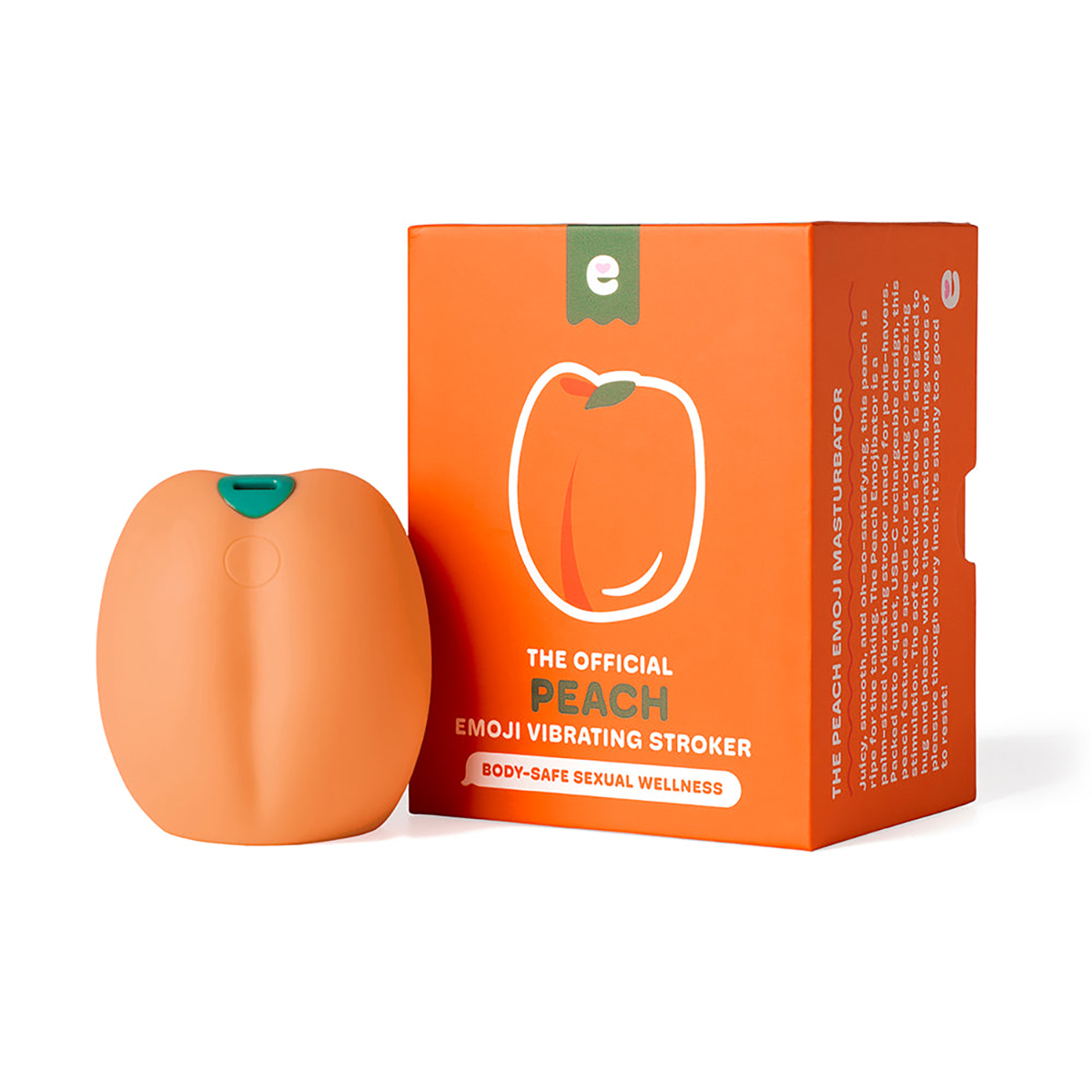 Fully assembled Peach Dame Products vibrator with smooth exterior