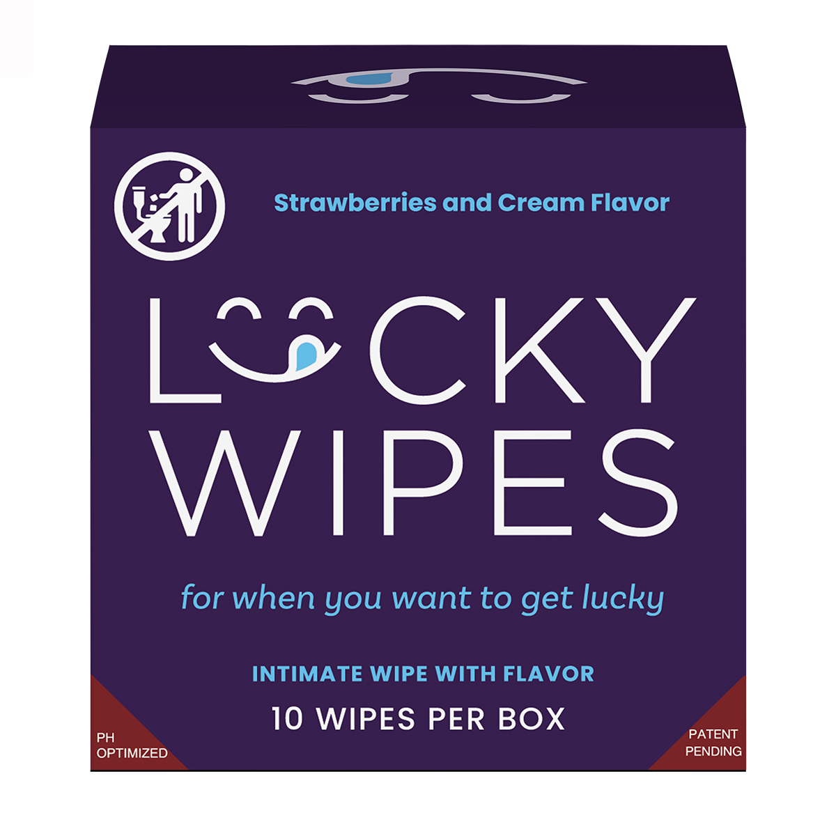 Sweetums Lucky Wipes Strawberries & Cream Flavor 10-Pack intimate cleansers and personal cleansing care by Sweetums.