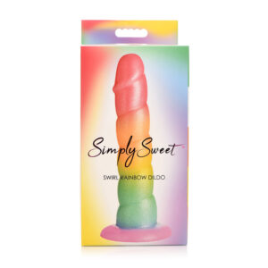 6.5 inch Dildo Curve Novelties Rainbow Simply Sweet Swirl Silicone