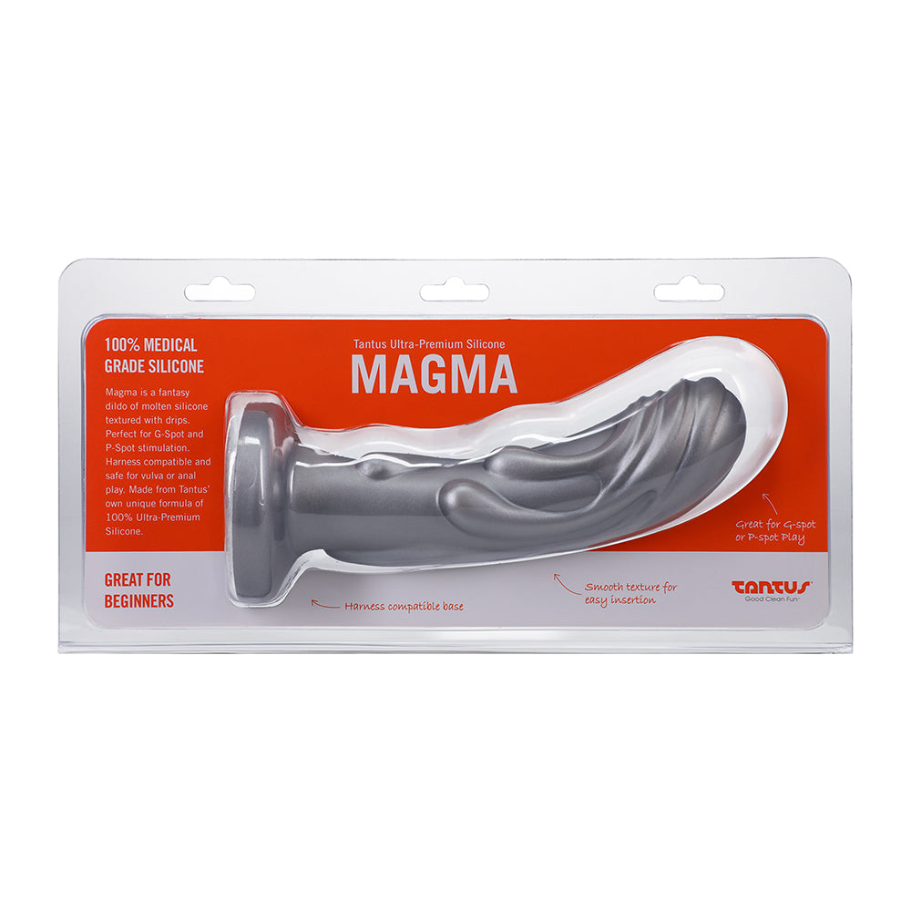 7 inch Dildo by Tantus in Silver Steel Chrome shown for use by Her or Him