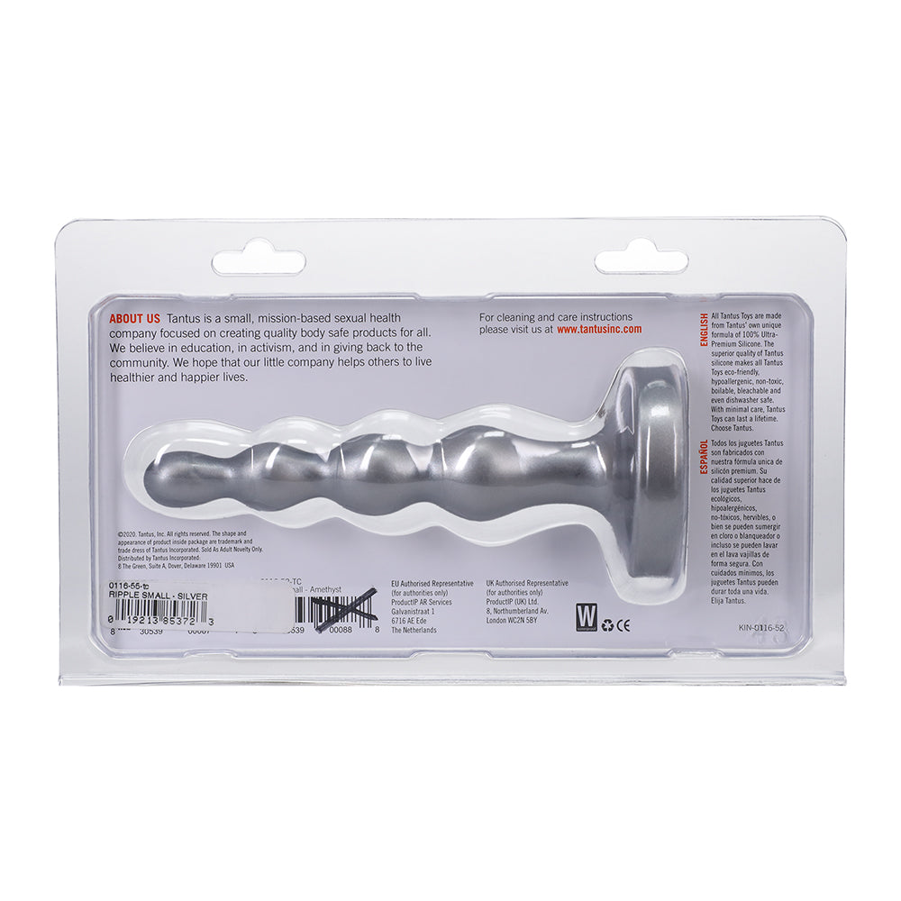 8 inch Dildo from Tantus in Silver Steel Chrome designed for anal sex with Her or Him