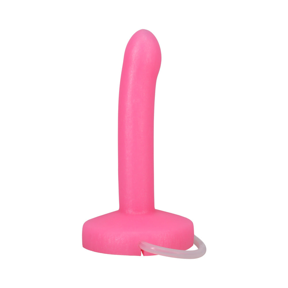 Dildo by Tantus in Hot Pink Magenta Fuchsia shown for pegging Her or Him