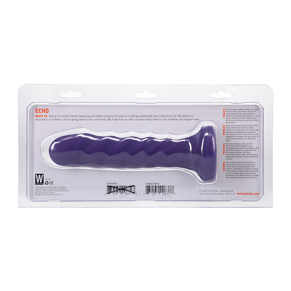 Dildo by Tantus in Purple displayed for pegging Him or Her