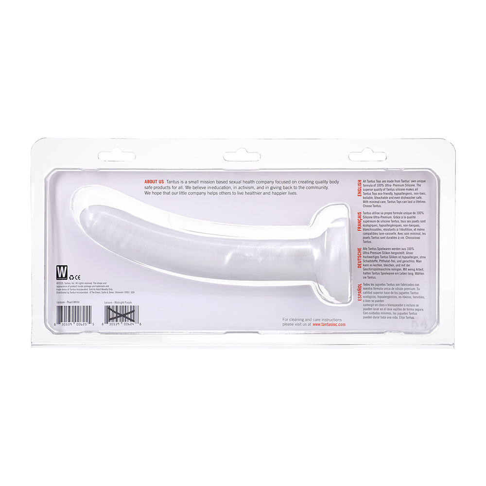Dildo by Tantus in White displayed for pegging Him or Her