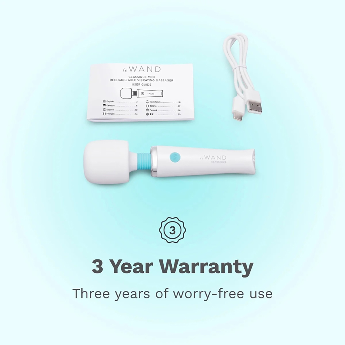 Close-up of the  Le Wand vibrator for texture detail