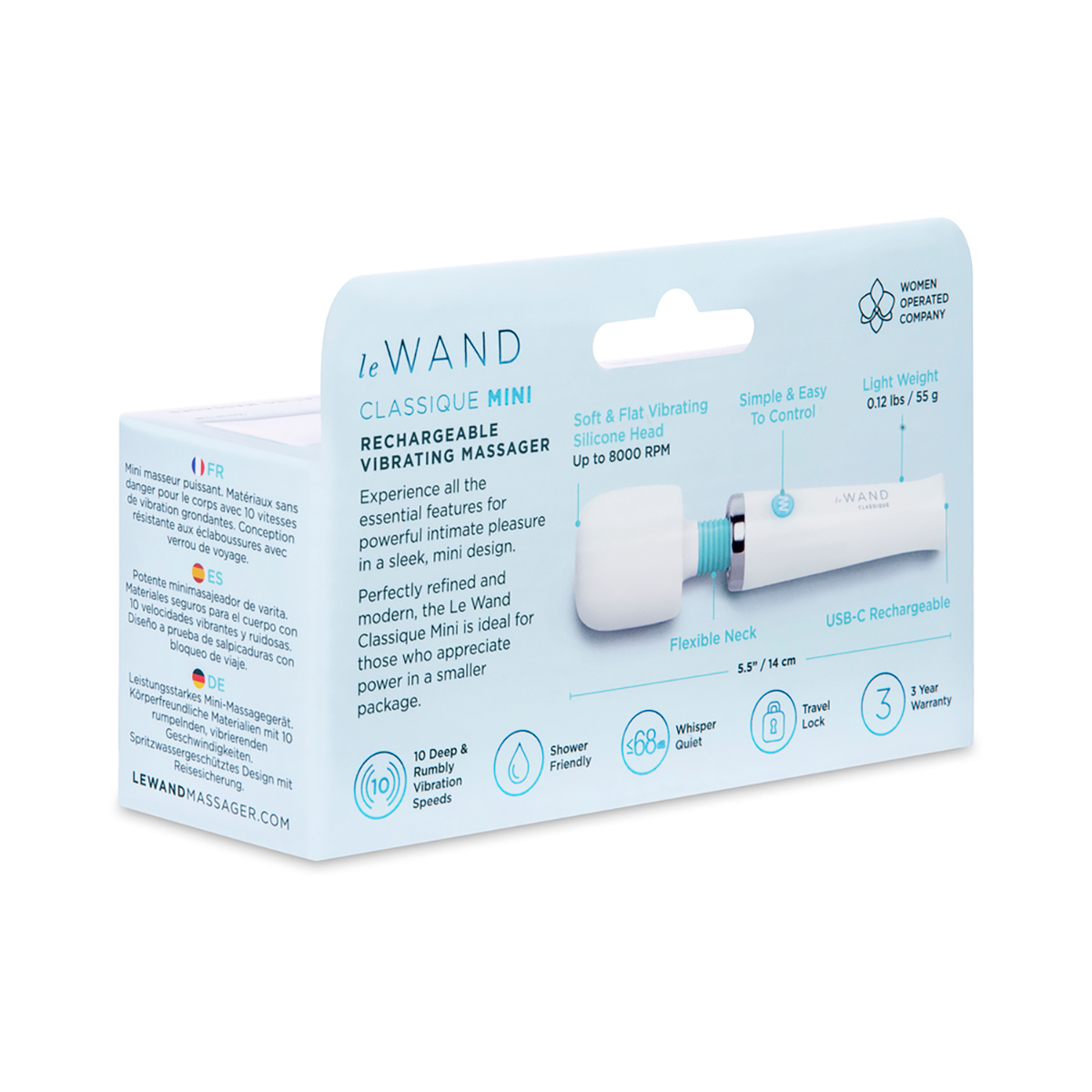 Fully assembled  Le Wand vibrator with smooth exterior