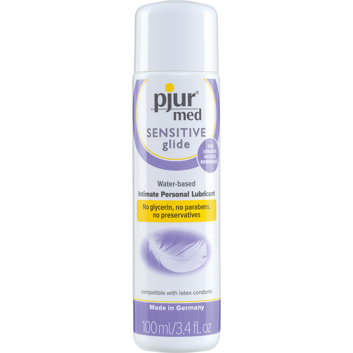 Bottle of 100 ml Water Based Lube Pjur showing clean, lightweight formula