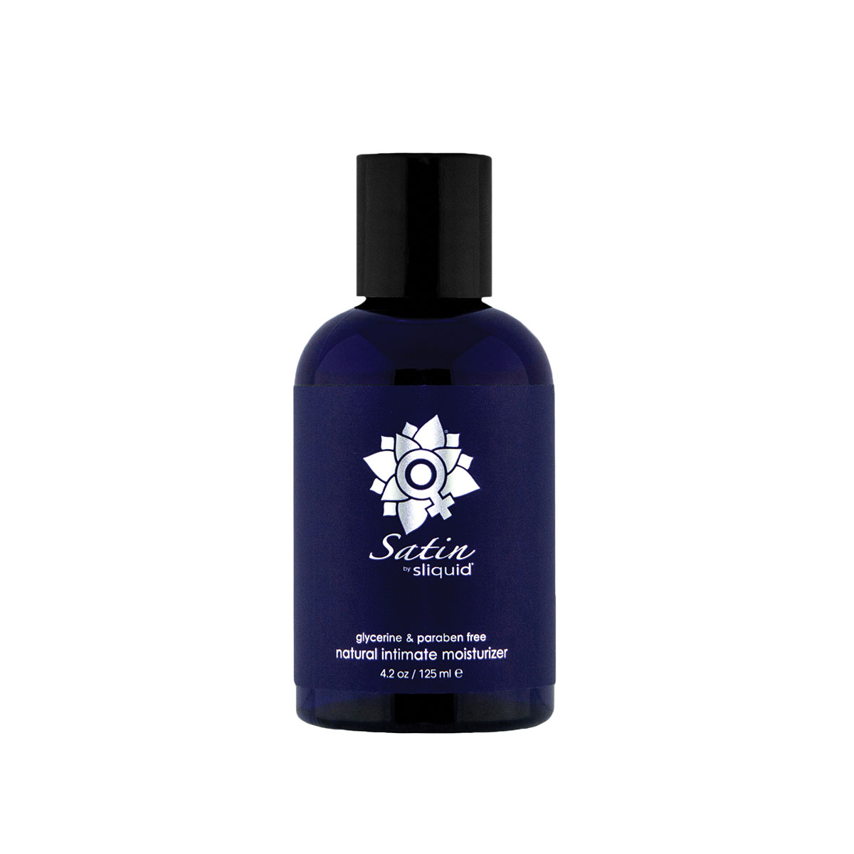Bottle of 4.2 oz Water Based Lube Sliquid showing clean, lightweight formula