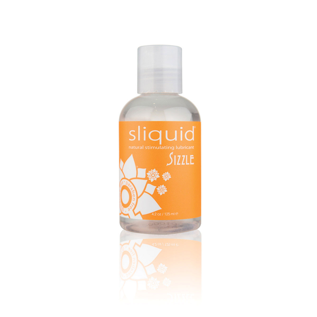 Bottle of 4.2 oz Water Based Lube Sliquid showing clean, lightweight formula