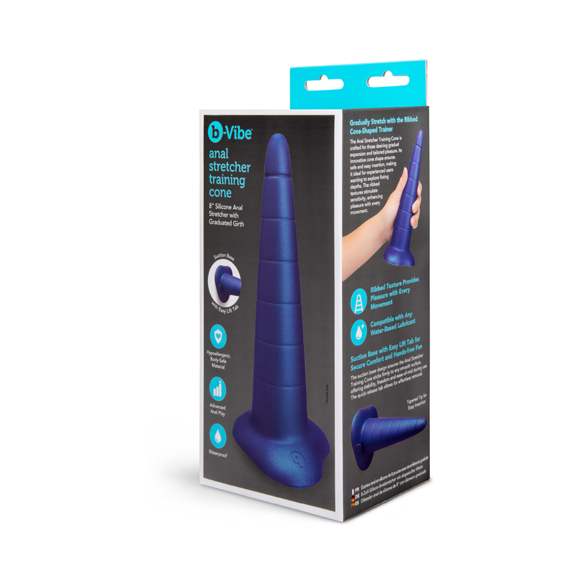Close-up of the  B-Vibe vibrator for texture detail
