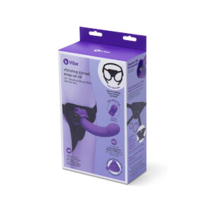 B Vibe Vibrating Curved Strap On Kit is presented as a refined, high-stability harness dildo crafted for elevated adult intimacy