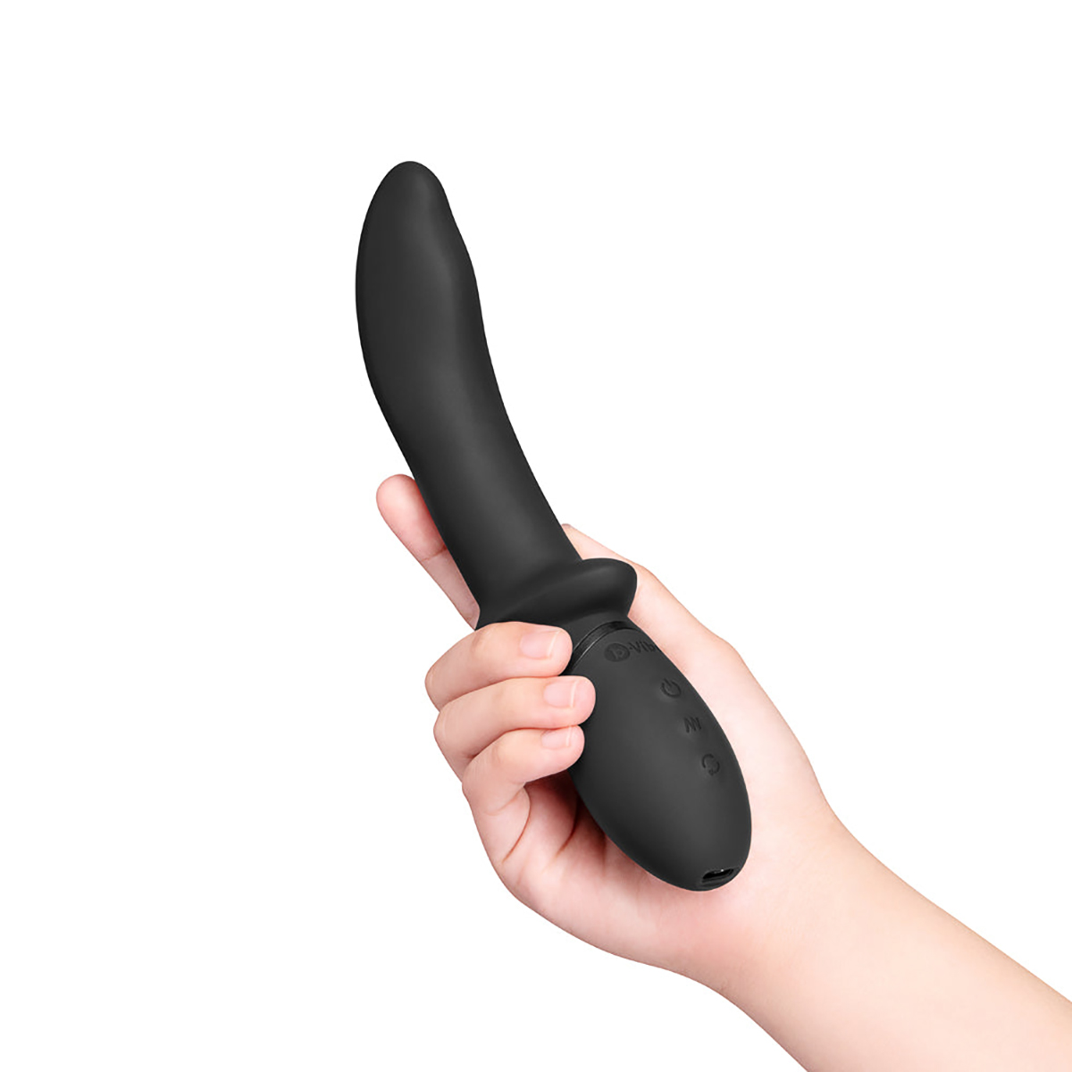 Angled view of the  B-Vibe vibrator designed for intimate use