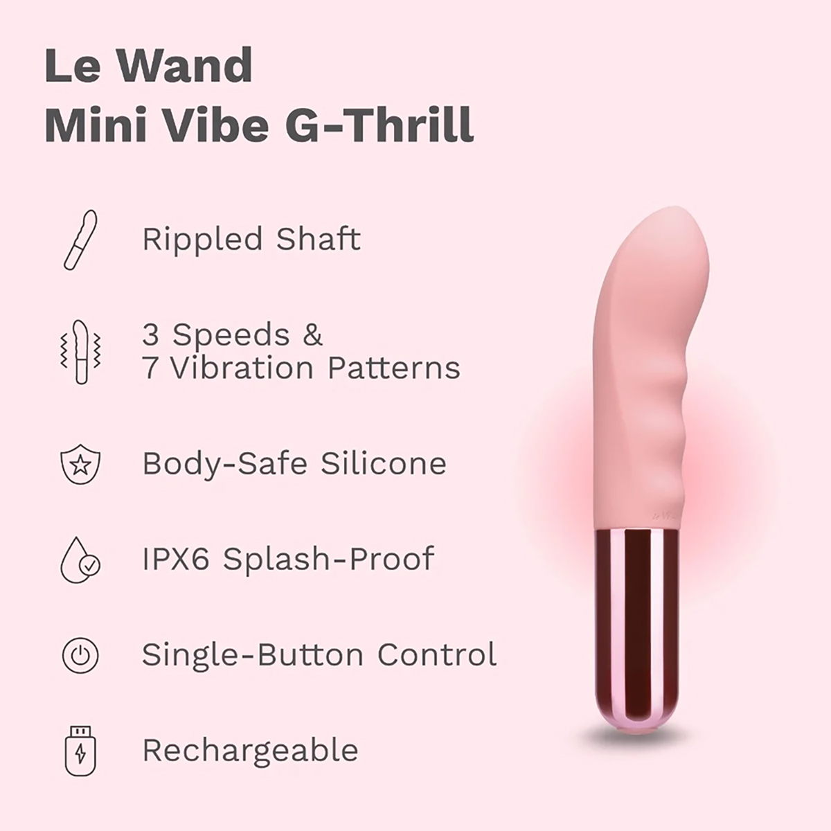 Fully assembled  Le-Wand vibrator with smooth exterior