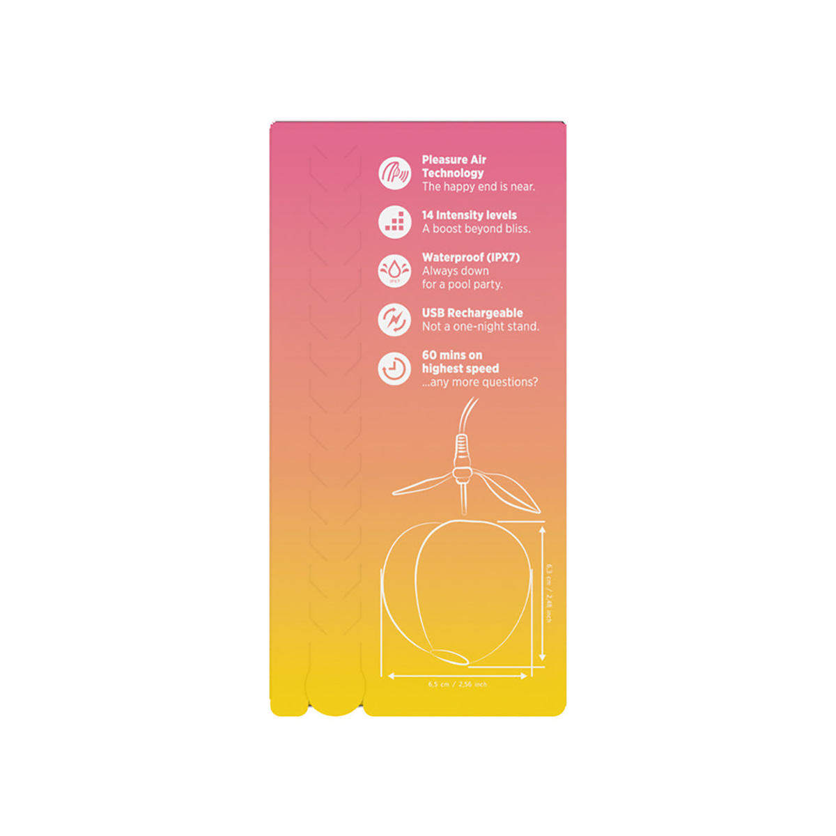 Close-up of the Peach ROMP vibrator for texture detail