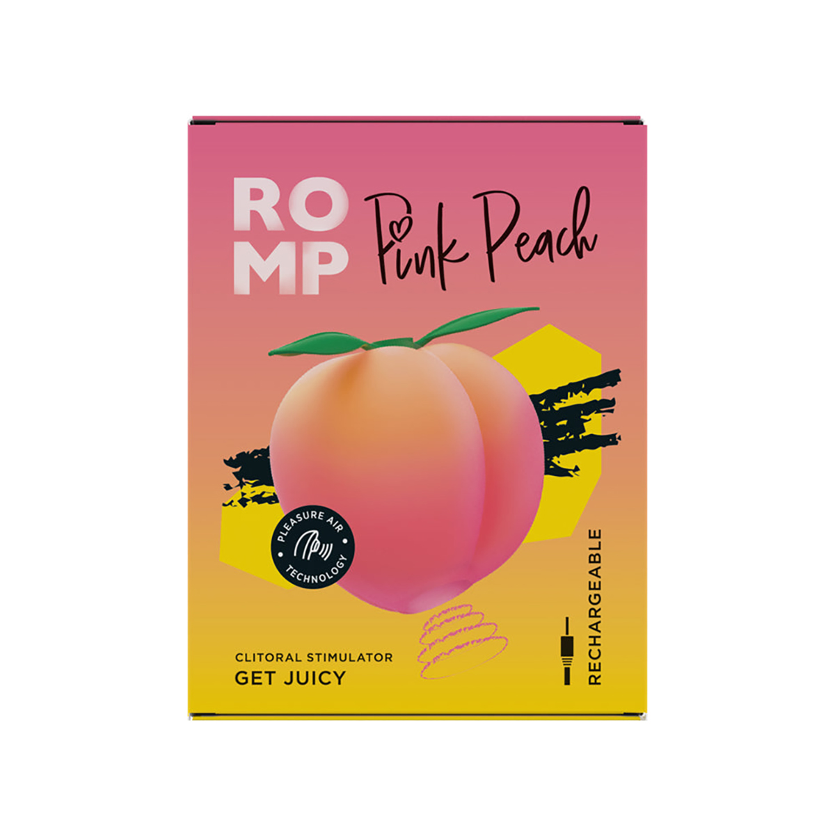 Product image of the Peach ROMP vibrator on clean background