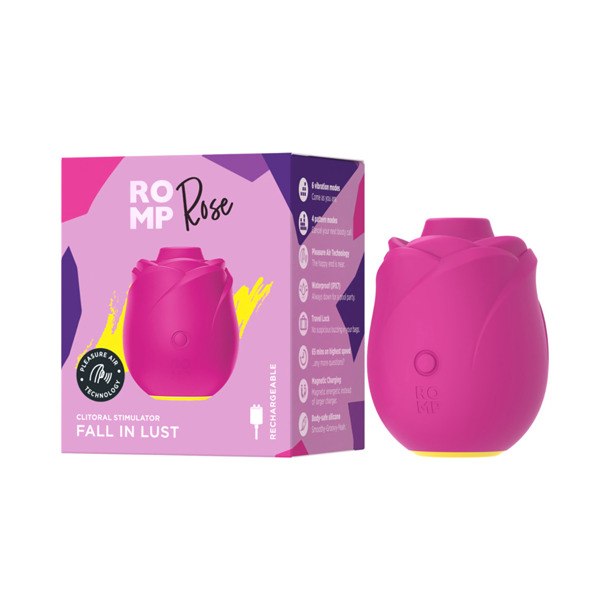 ROMP vibrator Rose 2.0 shown in hand for scale