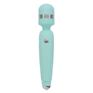 Teal BMS vibrator Pillow Talk Cheeky shown in hand for scale