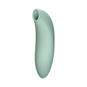 We-Vibe vibrator Melt 2 Pleasure Air Clit Stim Sage shown in hand for scale