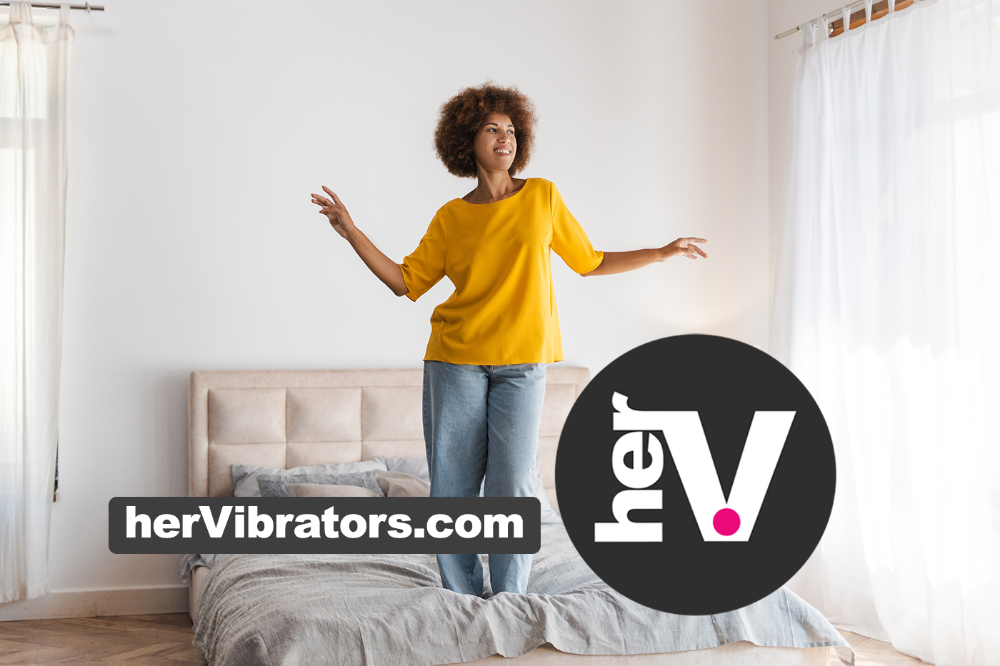 Best vibrators for her 2026 guide with a woman dancing in a bright bedroom