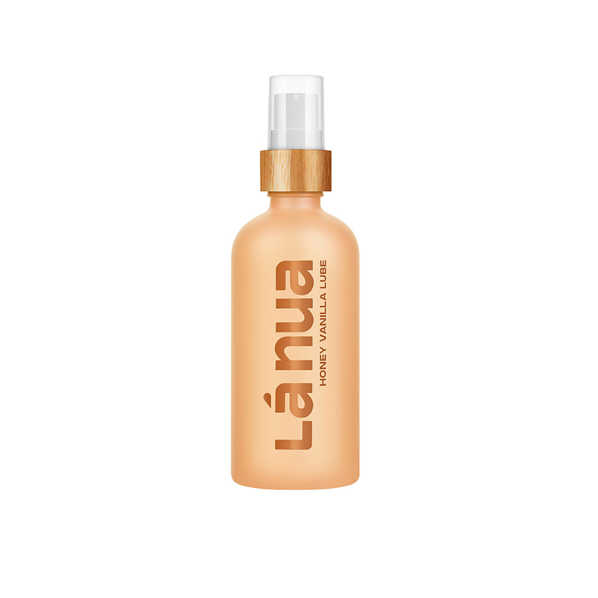 Bottle of 100 ml Flavored Lube La Nua showing sweet, kissable formula