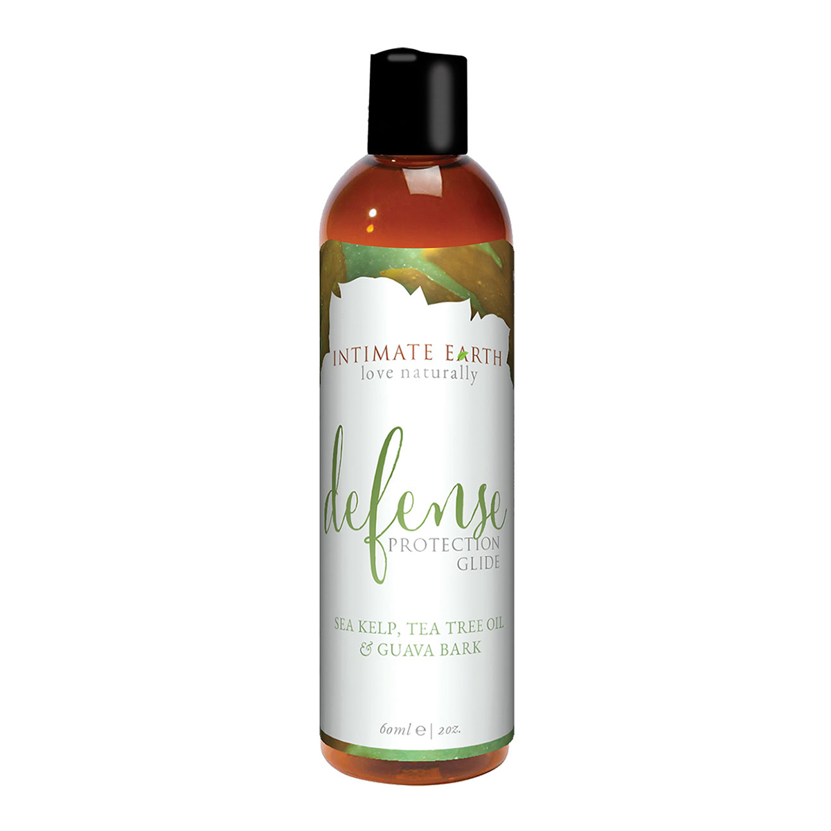 Bottle of 2 oz Organic Lube Intimate Earth showing clean, plant-based formula