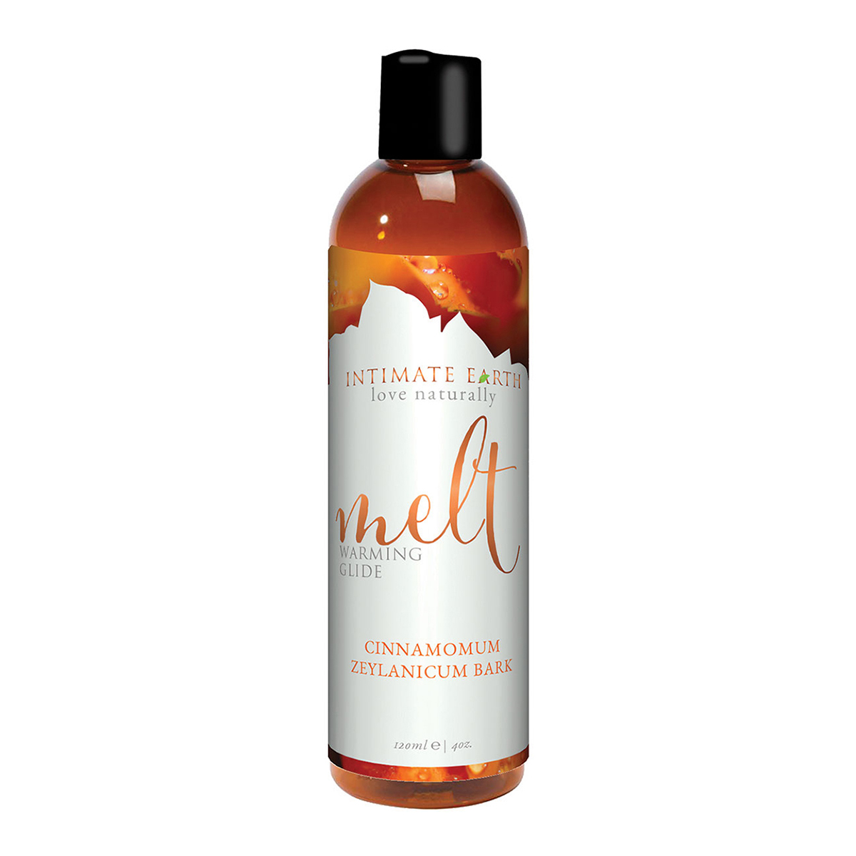 Bottle of 4 oz Organic Lube Intimate Earth showing clean, plant-based formula