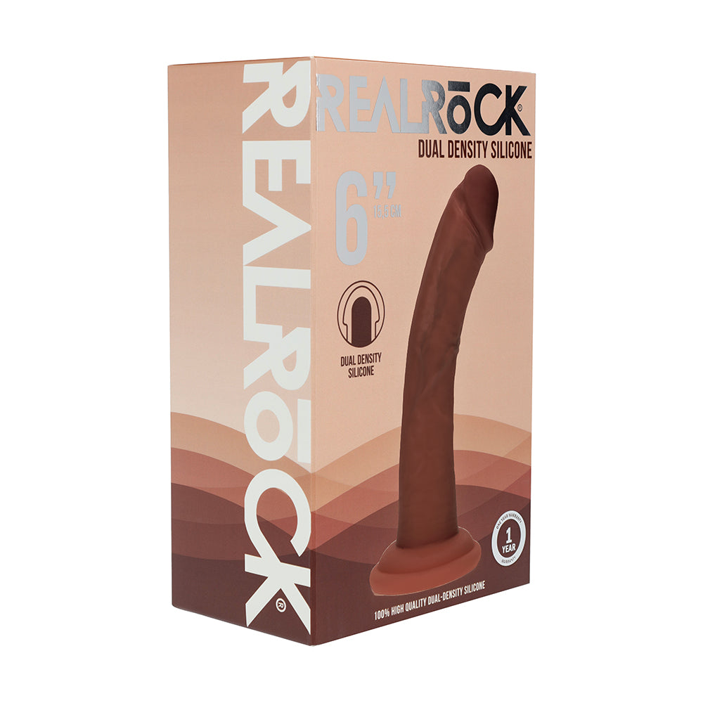 6 inch Dildo by Shots in Brown Chocolate Cocoa shown for use by Her or Him