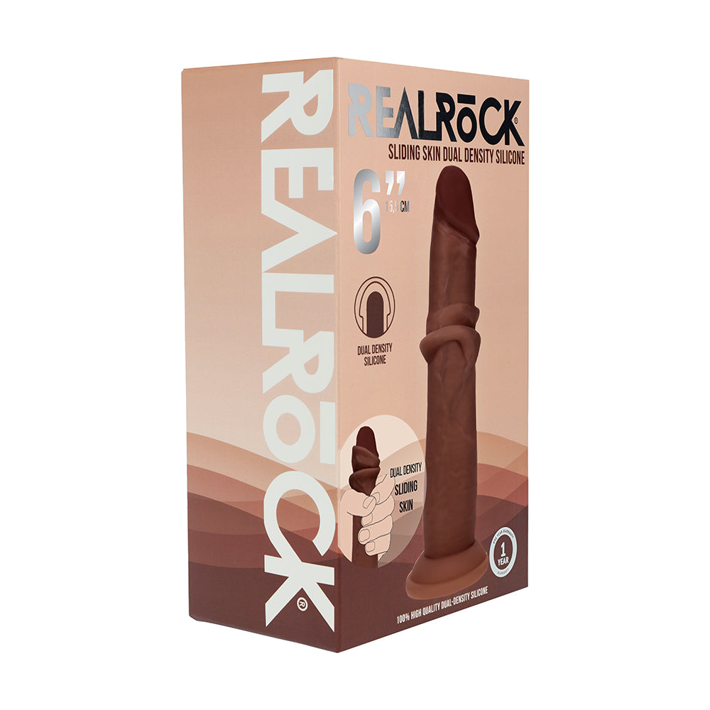 6 inch Dildo by Shots in Brown Chocolate Cocoa shown for use by Her or Him