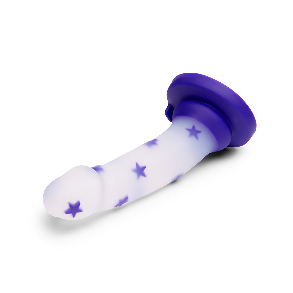 6 inch Dildo by Together Toy in Purple shown for pegging Her or Him