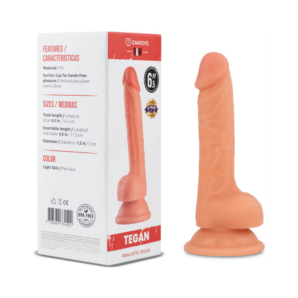 6.5 inch Dildo by Camtoyz in Vanilla Ivory Beige shown for use by Her or Him