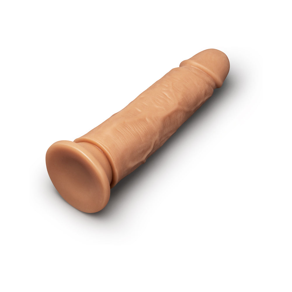 7.75 inch Dildo by Together Toy in Tan Light Brown Mocha displayed for pegging Him or Her