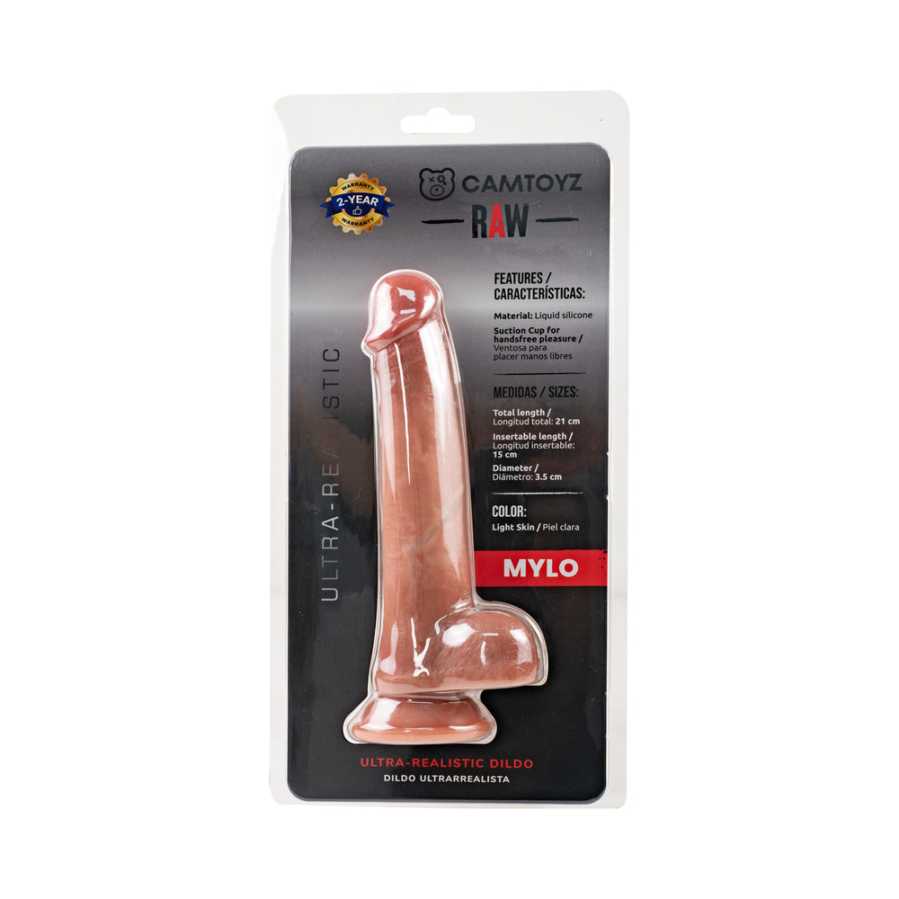 8 inch Dildo by Camtoyz in Vanilla Ivory Beige shown for use by Her or Him
