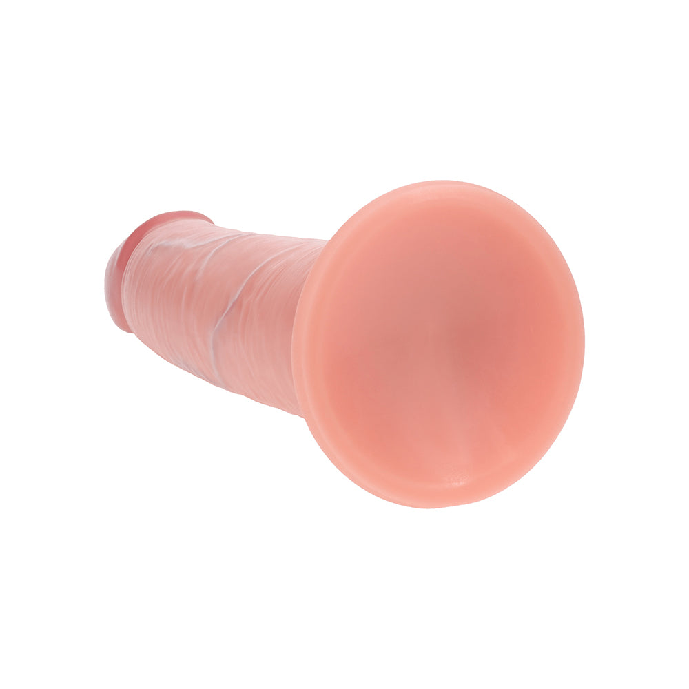 8 inch Dildo by Shots in Vanilla Ivory Beige shown for pegging Her or Him