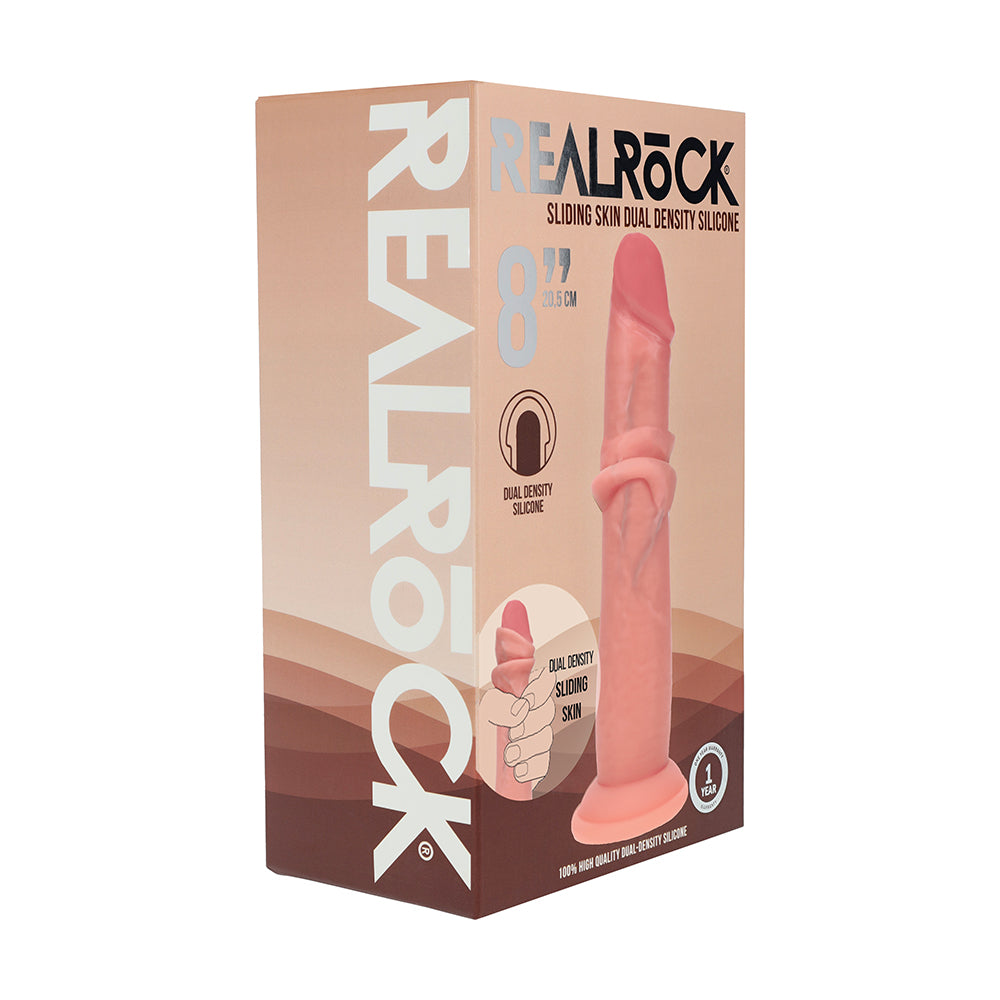8 inch Dildo by Shots in Vanilla Ivory Beige shown for use by Her or Him