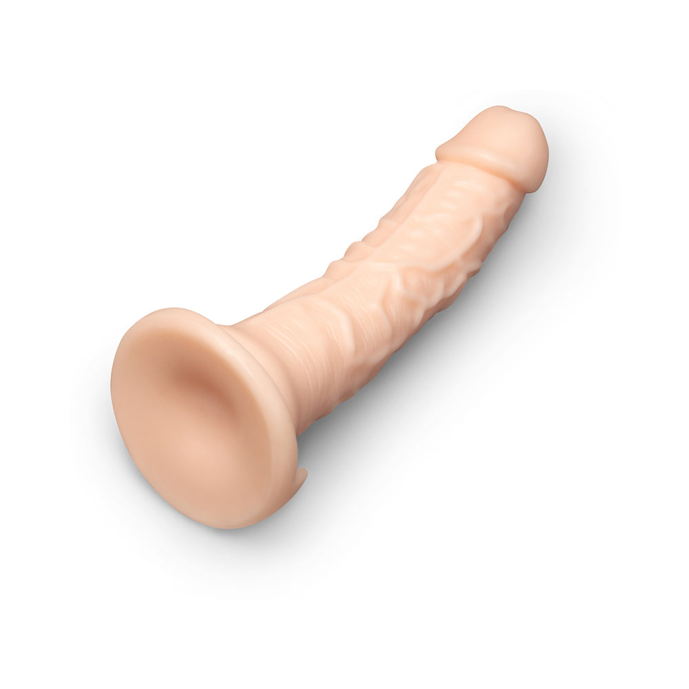 8 inch Dildo by Together Toy in Vanilla Ivory Beige displayed for pegging Him or Her